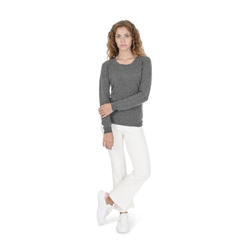 Crown of Edinburgh Cashmere Women's Square Neck Sweater SMOG