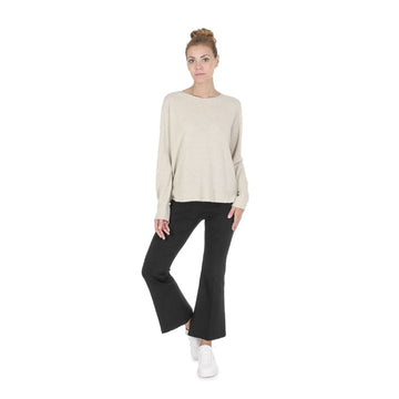 Crown of Edinburgh Cashmere Women's Oversize Boat Neck Sweater CREAM