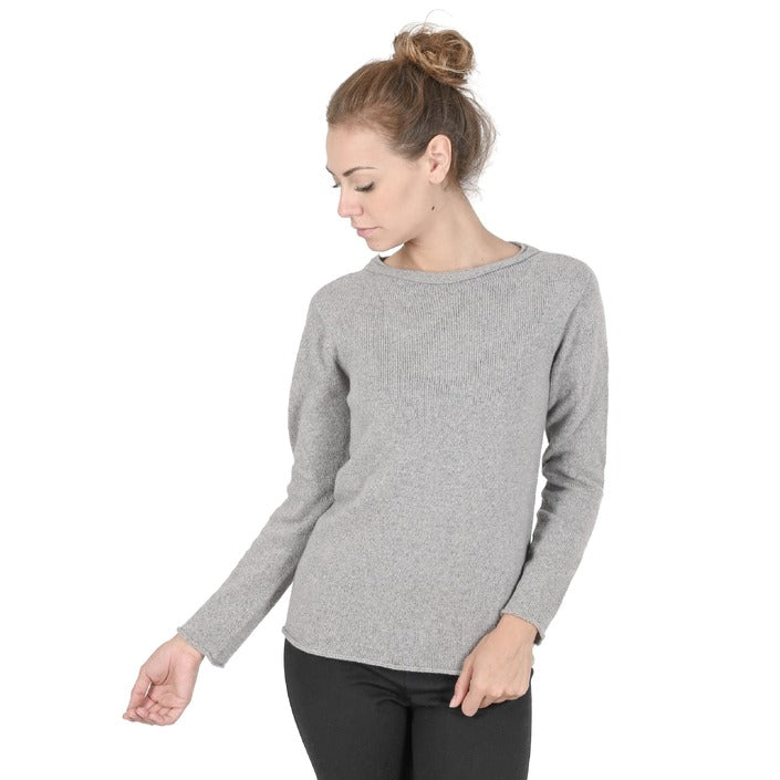 Crown of Edinburgh Cashmere Women's Boat Neck Sweater GREY