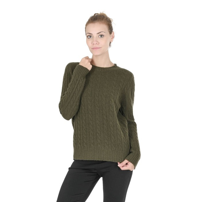 Crown of Edinburgh Cashmere Women's Round Neck Sweater KHAKI