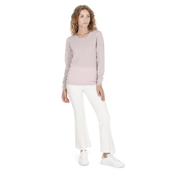 Crown of Edinburgh Cashmere Women's Square Neck Sweater PINK