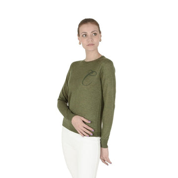 Crown of Edinburgh Cashmere Long Sleeve GREEN LETTER C