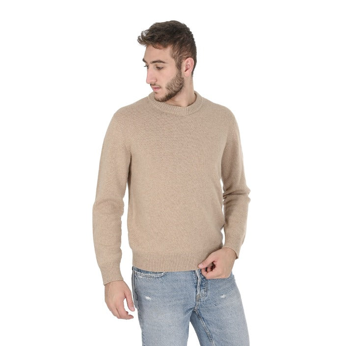 Crown of Edinburgh Cashmere Men's Round Neck Sweater BEIGE