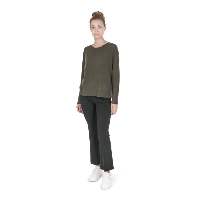 Crown of Edinburgh Cashmere Women's Oversize Boat Neck Sweater KHAKI