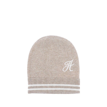Crown of Edinburgh Cashmere Monogrammed Beanie BRUNTSFIELD CAMEL A