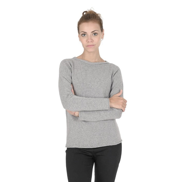 Crown of Edinburgh Cashmere Women's Boat Neck Sweater GREY