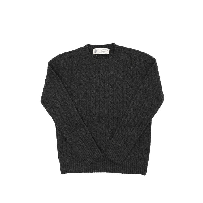 Crown of Edinburgh Cashmere Women's Round Neck Sweater BLACK