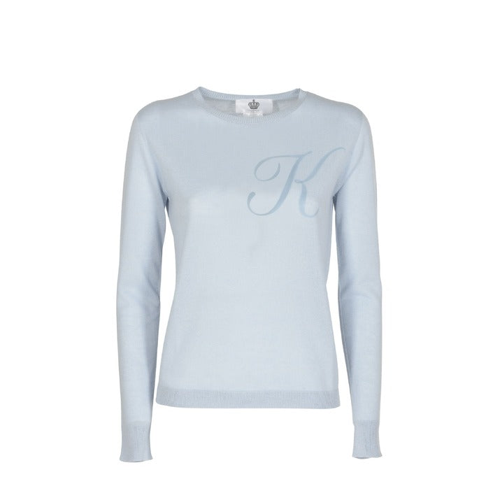 Crown of Edinburgh Cashmere Long Sleeve LIGHT BLUE LETTER K