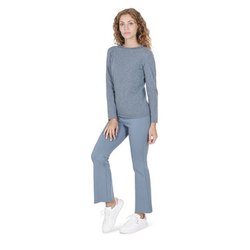 Crown of Edinburgh Cashmere Women's Boat Neck Sweater LIGHT BLUE