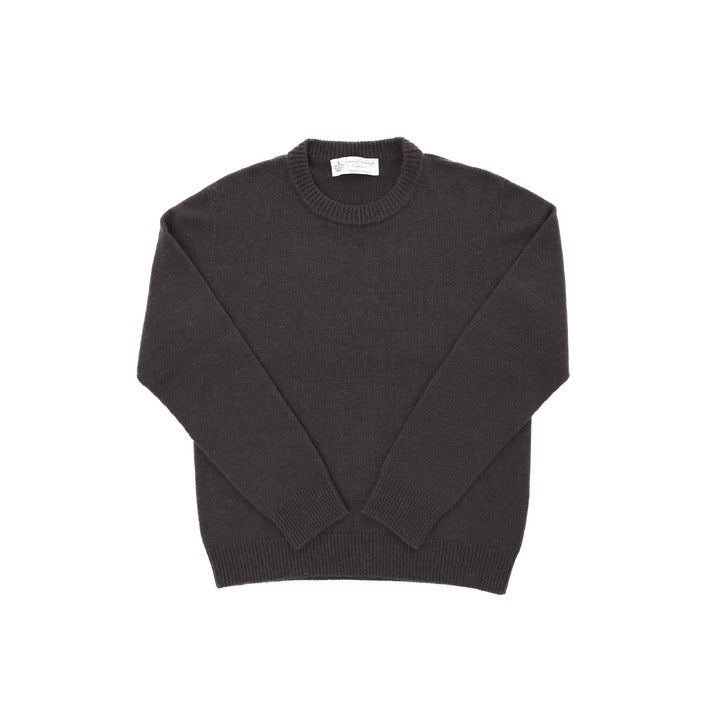 Crown of Edinburgh Cashmere Men's Round Neck Sweater BROWN