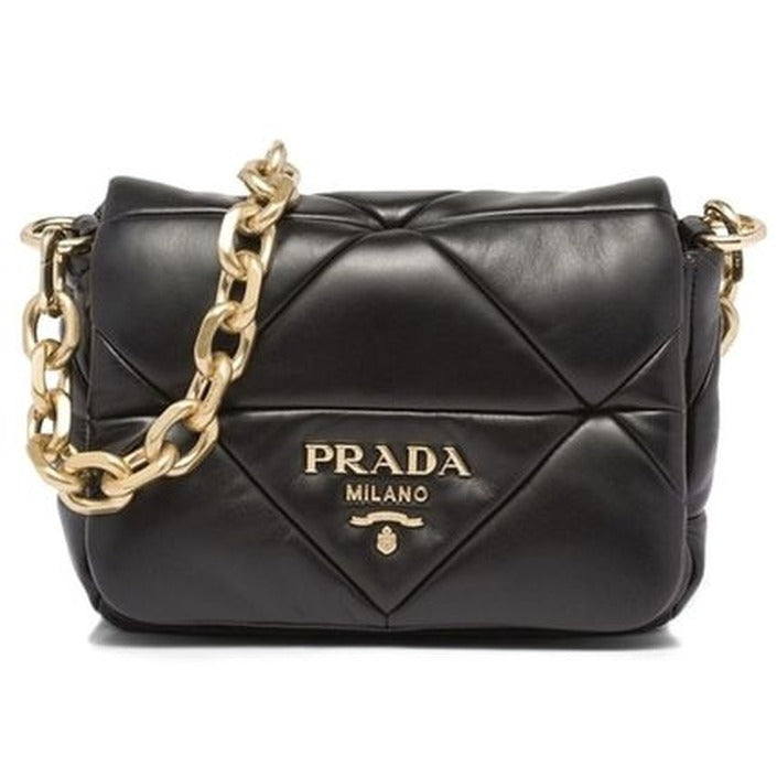 Prada Quilted Nappa Leather Shoulder Bag Black