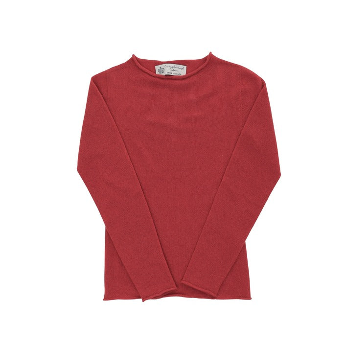 Crown of Edinburgh Cashmere Women's Boat Neck Sweater RED