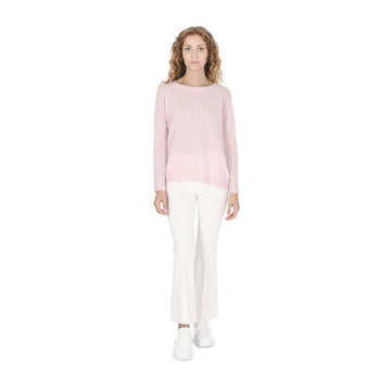 Crown of Edinburgh Cashmere Women's Square Neck Sweater DUSTY PINK
