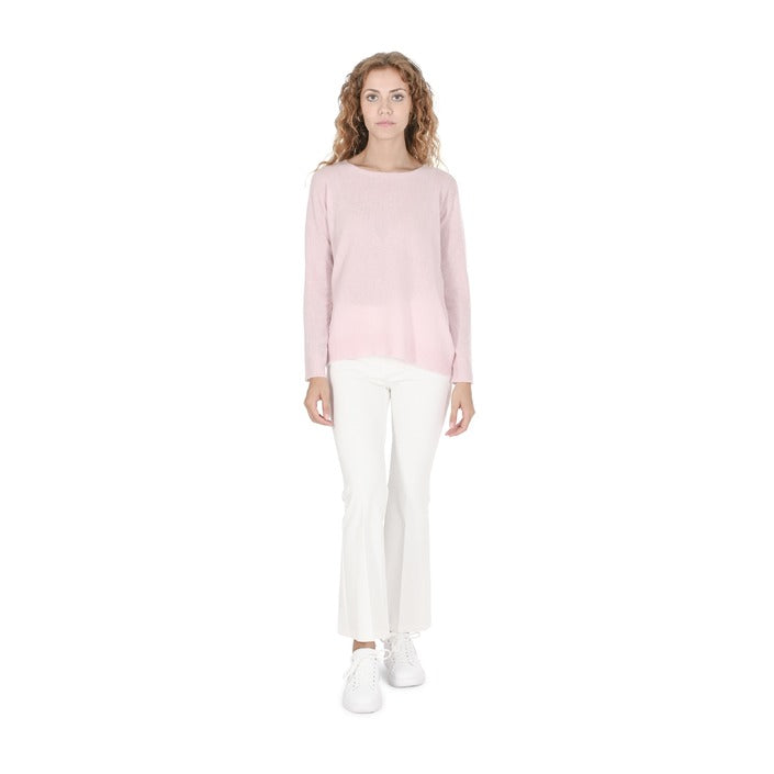 Crown of Edinburgh Cashmere Women's Square Neck Sweater DUSTY PINK
