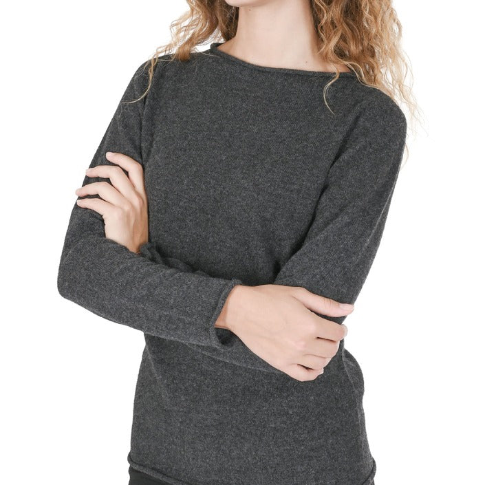 Crown of Edinburgh Cashmere Women's Boat Neck Sweater DARK GREY