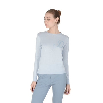 Crown of Edinburgh Cashmere Long Sleeve LIGHT BLUE LETTER D