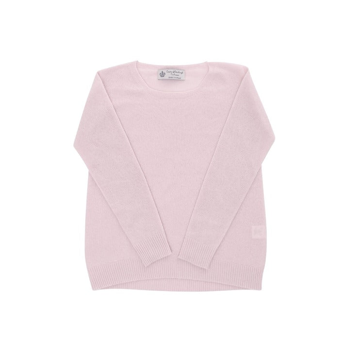Crown of Edinburgh Cashmere Women's Square Neck Sweater DUSTY PINK