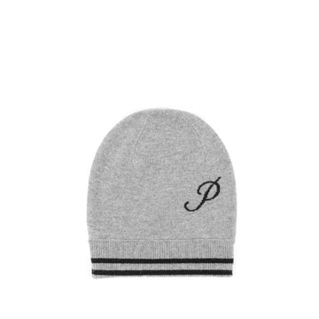 Crown of Edinburgh Cashmere Monogrammed Beanie BRUNTSFIELD GREY P