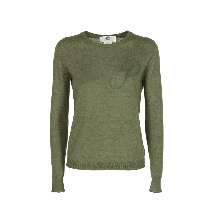 Crown of Edinburgh Cashmere Long Sleeve GREEN LETTER P