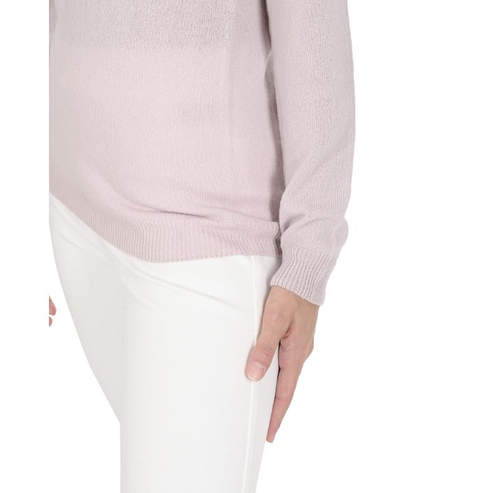 Crown of Edinburgh Cashmere Women's Square Neck Sweater PINK