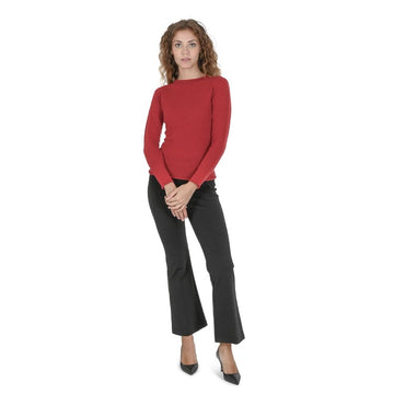 Crown of Edinburgh Cashmere Women's Boat Neck Sweater RED