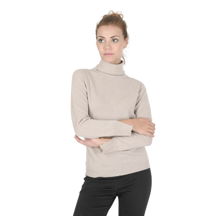 Crown of Edinburgh Cashmere Women's Turtleneck Sweater TAUPE