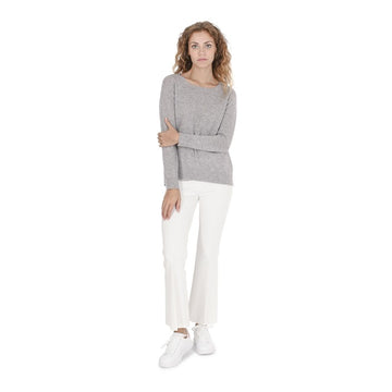 Crown of Edinburgh Cashmere Women's Square Neck Sweater OYSTER