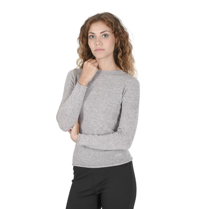 Crown of Edinburgh Cashmere Women's Boat Neck Sweater ASH GREY