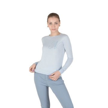 Crown of Edinburgh Cashmere Long Sleeve LIGHT BLUE LETTER N