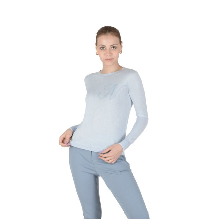 Crown of Edinburgh Cashmere Long Sleeve LIGHT BLUE LETTER N