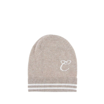 Crown of Edinburgh Cashmere Monogrammed Beanie BRUNTSFIELD CAMEL C