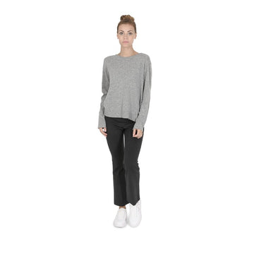 Crown of Edinburgh Cashmere Women's Oversize Boat Neck Sweater PEWTER GREY