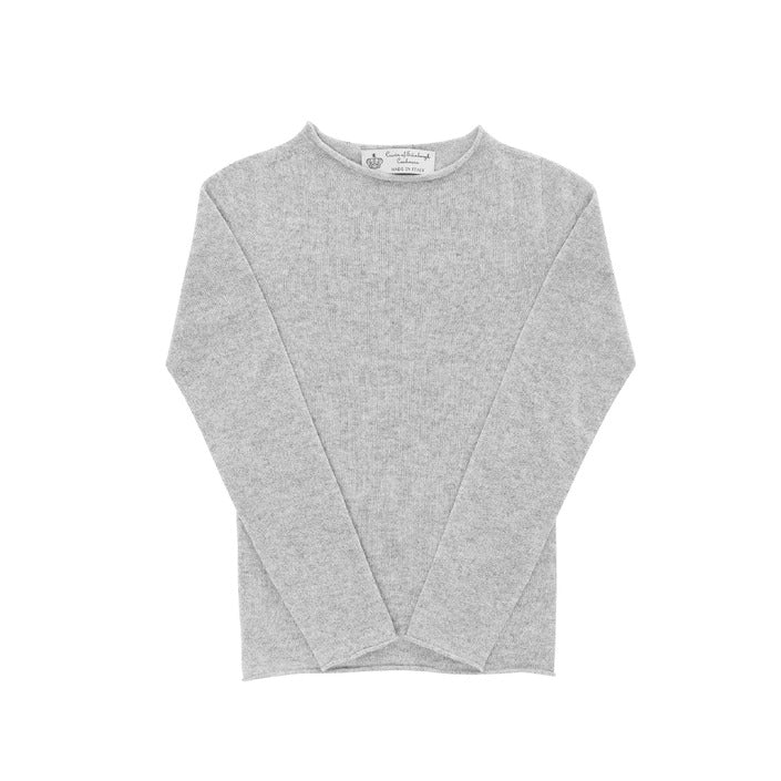 Crown of Edinburgh Cashmere Women's Boat Neck Sweater ASH GREY