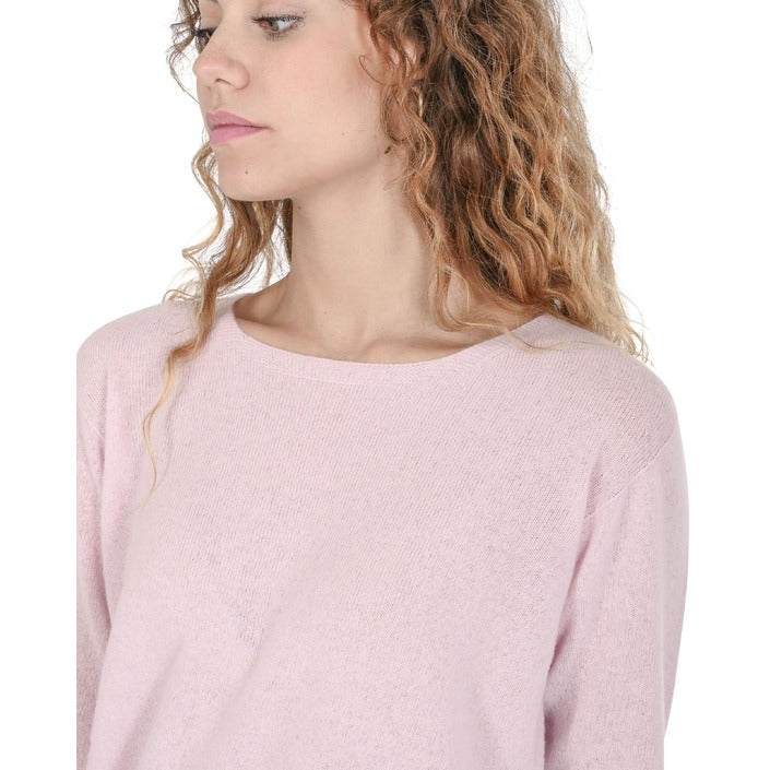 Crown of Edinburgh Cashmere Women's Square Neck Sweater DUSTY PINK