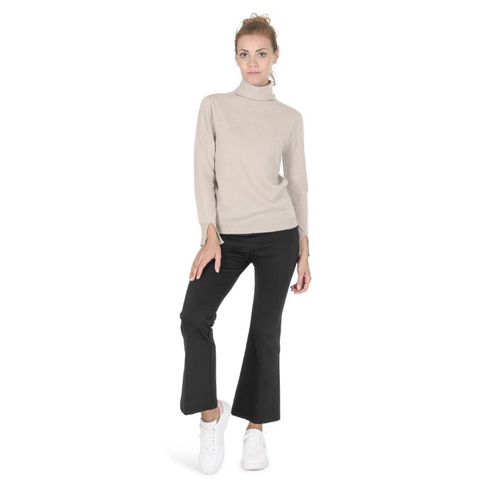 Crown of Edinburgh Cashmere Women's Turtleneck Sweater TAUPE