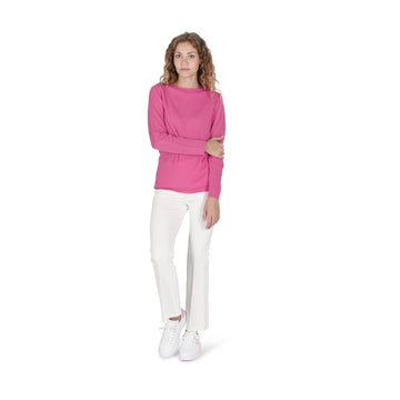 Crown of Edinburgh Cashmere Women's Boat Neck Sweater FUSCHIA